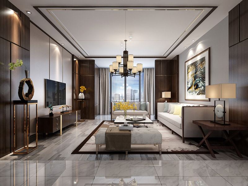 河源市恒大名都現代簡約風格三居室裝修案例