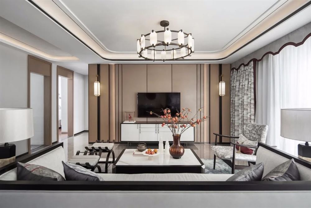 惠州市佳兆業(yè)東江新城別墅新中式風(fēng)格四居室裝修案例