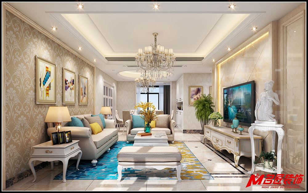 茂名市保險局住宅樓歐式風格三居室裝修案例