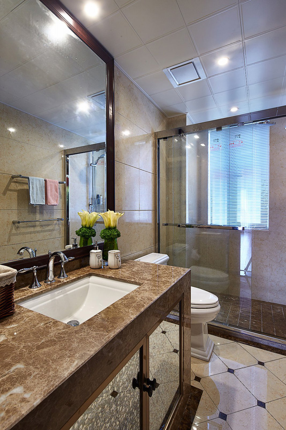 田園風格室內裝修效果圖-新會駿景灣豪庭三居130平米-衛生間 田園風格室內裝修效果圖-新會駿景灣豪庭三居130平米-衛生間