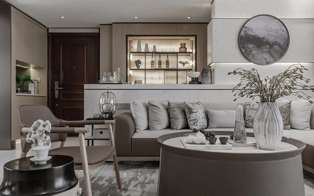 昭通市麗景&middot;溫泉學府新中式風格三居室裝修案例