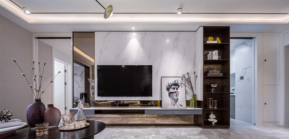 陽江市恒大名都輕奢風格三居室裝修案例