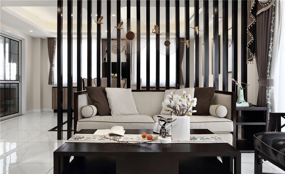 江門市碧桂園翡翠灣新中式風格四居室裝修案例