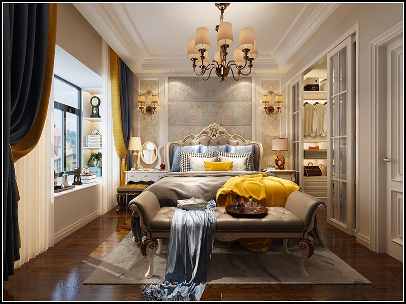 佛山市旭輝恒基鉑仕灣歐式風格三居室裝修案例