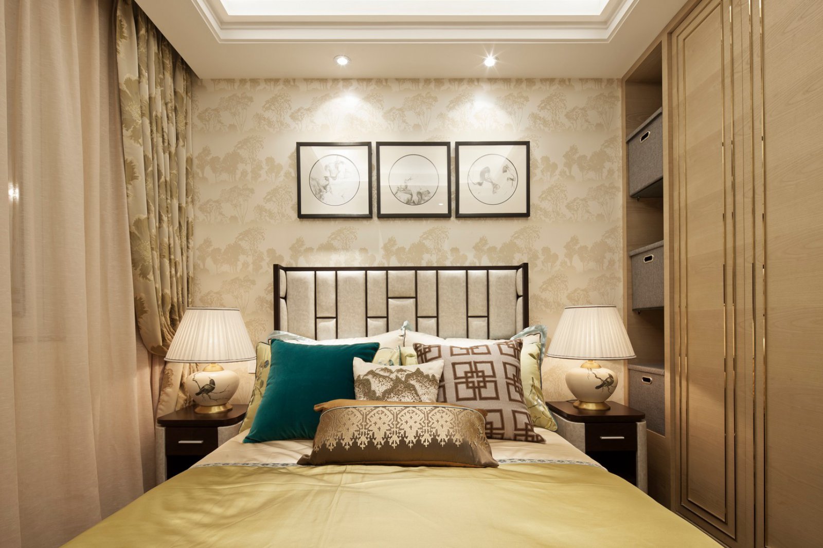 新中式風格家裝設計室內裝修效果圖-臥室 新中式風格家裝設計室內裝修效果圖-臥室
