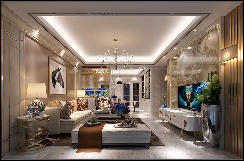 輕奢風(fēng)格室內(nèi)裝修效果圖-福臨門(mén)四居255平米-客廳 輕奢風(fēng)格室內(nèi)裝修效果圖-福臨門(mén)四居255平米-客廳