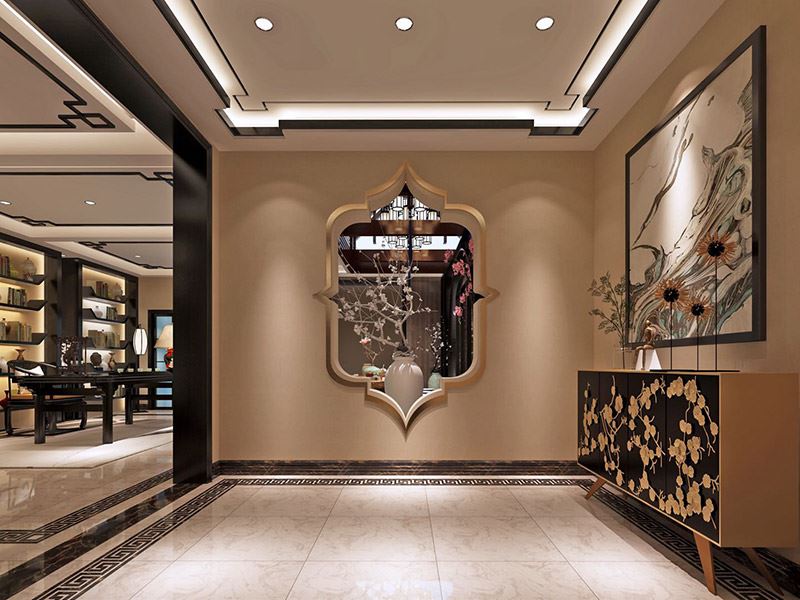 自貢市河畔雅居新中式風格別墅裝修案例