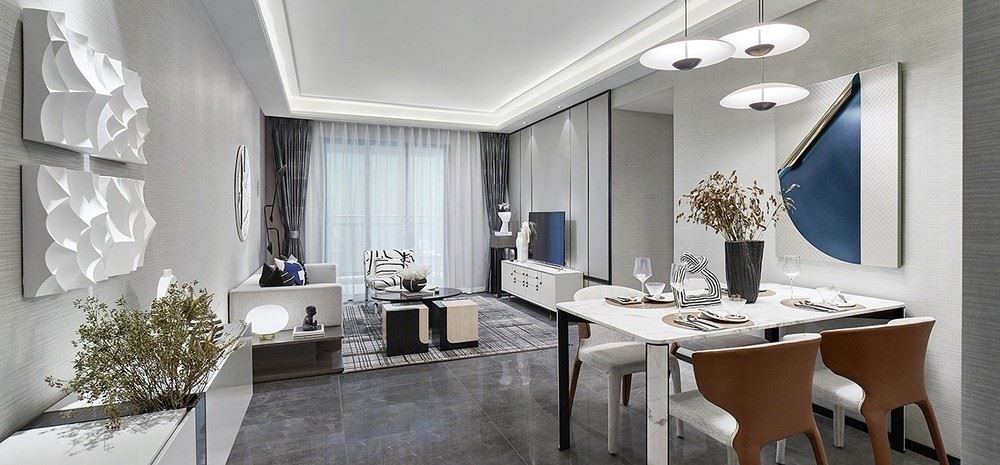 江門市寶堤灣畔現代簡約風格三居室裝修案例