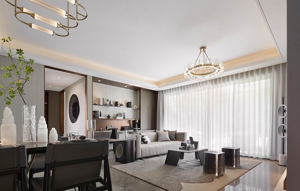 江門市恩平碧桂園輕奢風(fēng)格三居室裝修案例