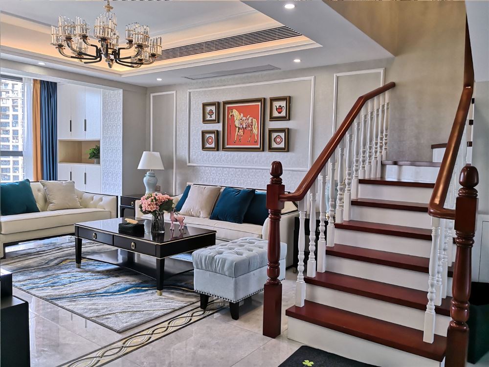 江門市潮連玫瑰園歐式風(fēng)格復(fù)式裝修案例