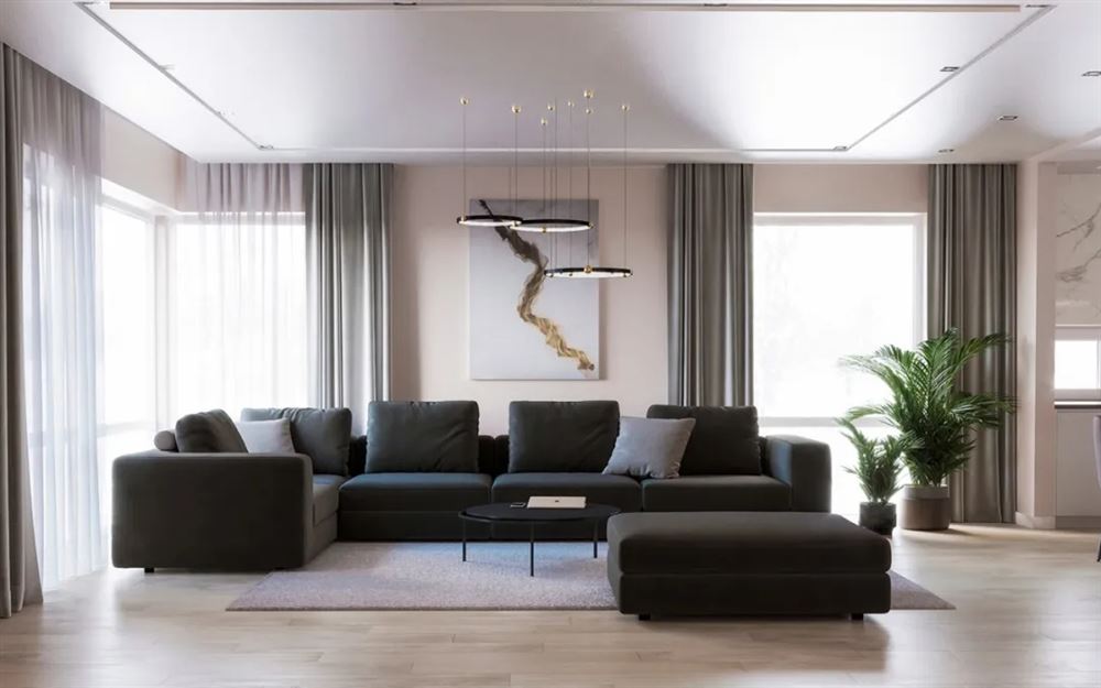 江門市明翠新村輕奢風格三居室裝修案例