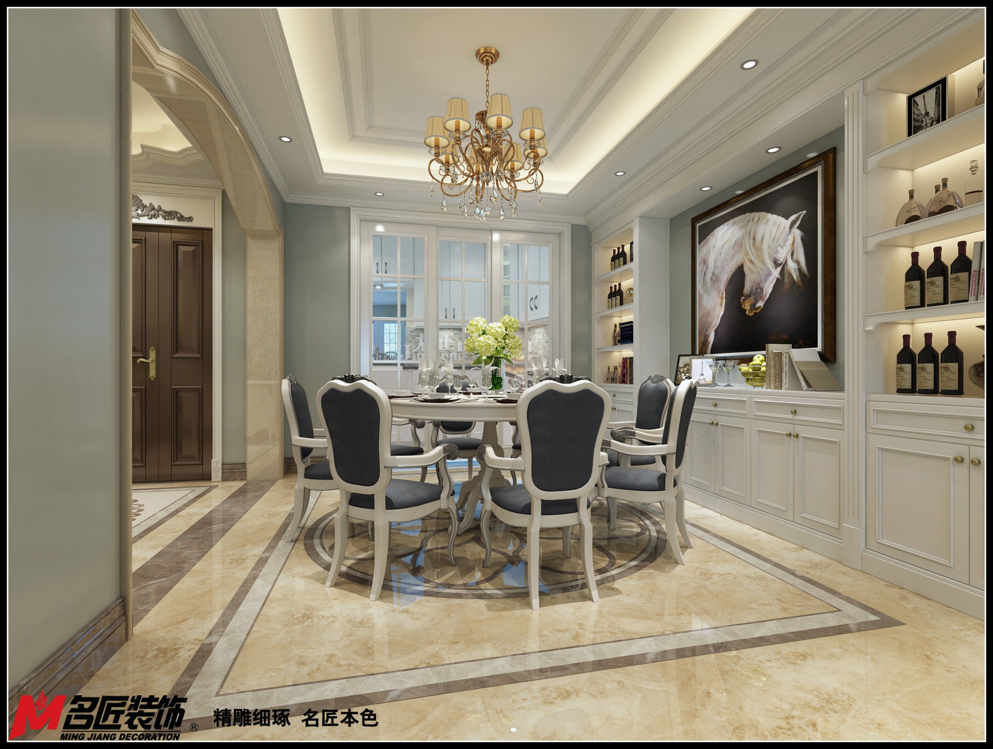 德陽市濱江陽光歐式風格別墅裝修案例