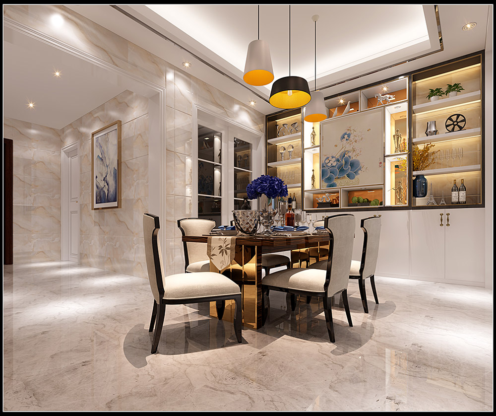 輕奢風(fēng)格室內(nèi)裝修效果圖-福臨門(mén)四居255平米-餐廳 輕奢風(fēng)格室內(nèi)裝修效果圖-福臨門(mén)四居255平米-餐廳