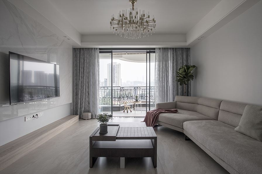 佛山市世茂弘陽綠島湖公館現代風格三居室裝修案例