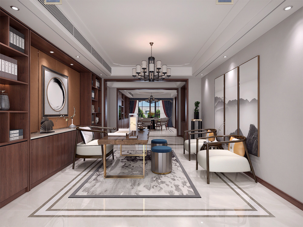 新中式別墅大宅裝修設計-書房