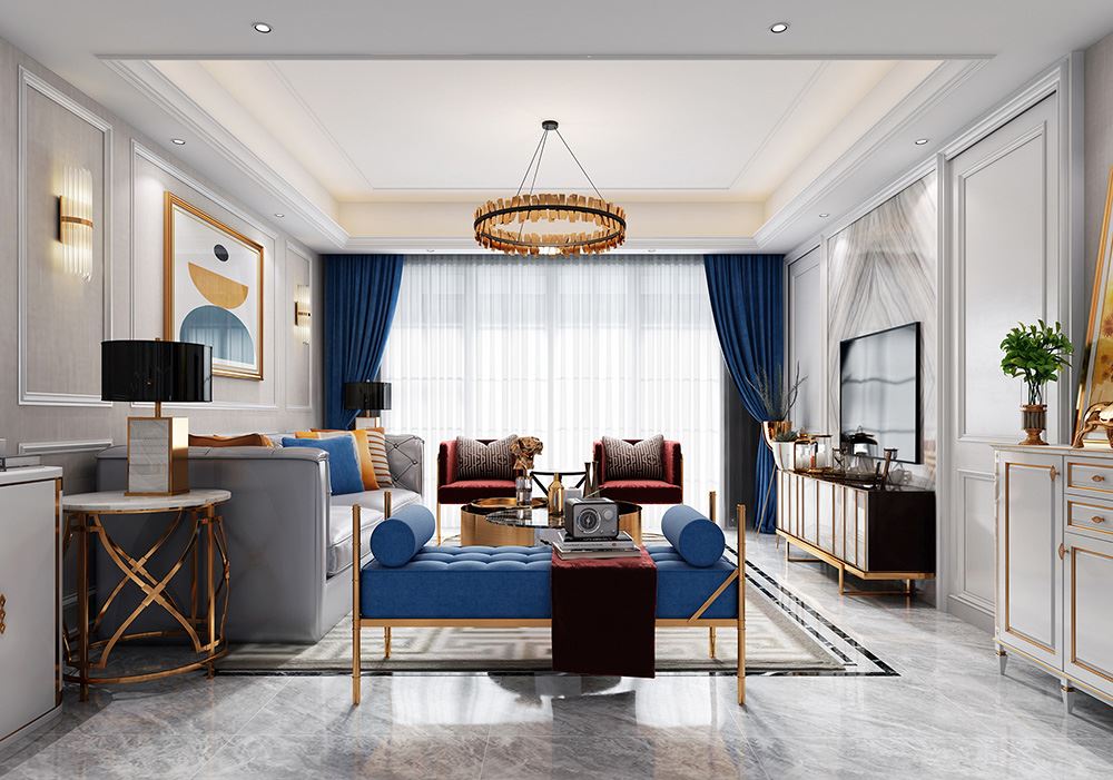 佛山市美的半島莊園輕奢風格三居室裝修案例