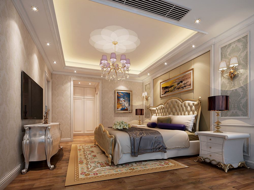 河源市東江灣江灣明珠歐式風格四居室裝修案例