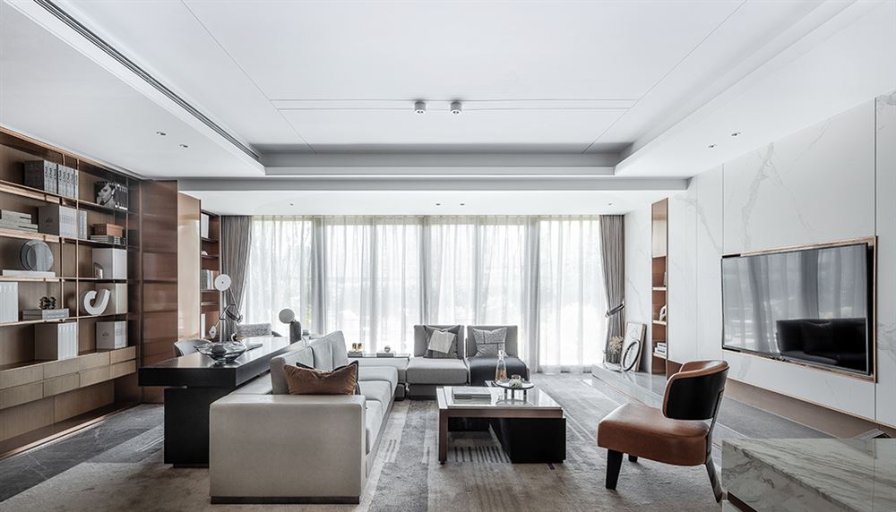 佛山市綠城桂語映月現代簡約風格三居室裝修案例