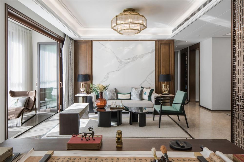 江門市恩平繁星小鎮(zhèn)新中式風(fēng)格三居室裝修案例