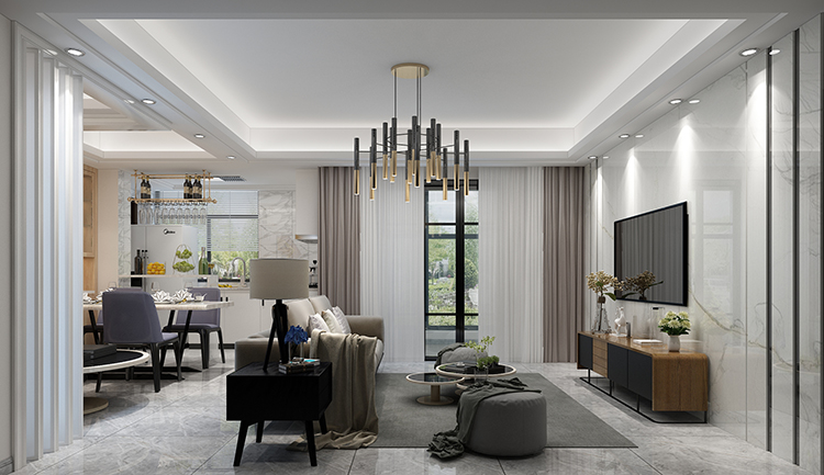 佛山市金地藝境天成現(xiàn)代簡約風格三居室裝修案例