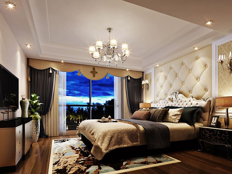 河源市東江灣江灣明珠歐式風格三居室裝修案例