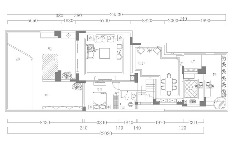 佛山裝修公司美式風格室內裝修效果圖-平面圖 佛山裝修公司美式風格室內裝修效果圖-平面圖