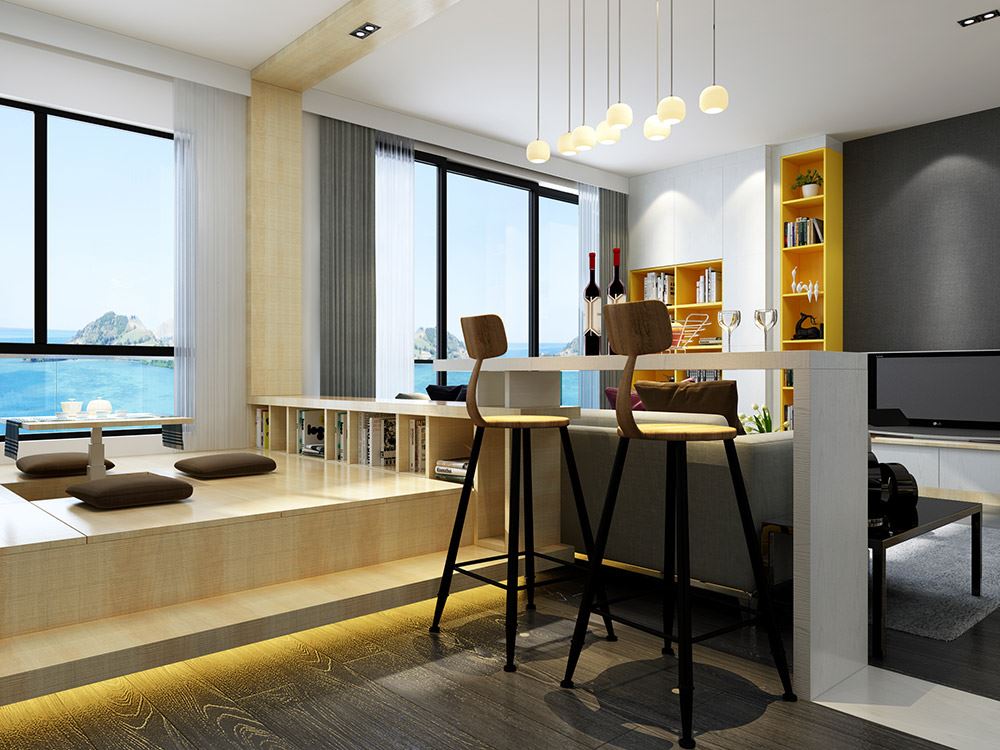 楚雄彝族自治州廣通鐵路小區現代簡約風格二居室裝修案例