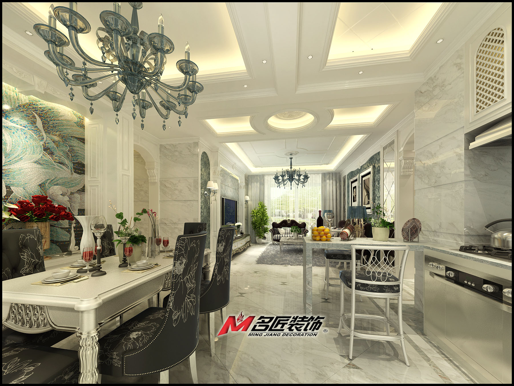 佛山市萬(wàn)科金域時(shí)光(商業(yè))歐式風(fēng)格三居室裝修案例