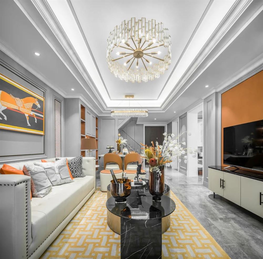 佛山市保利閱江臺輕奢風格三居室裝修案例