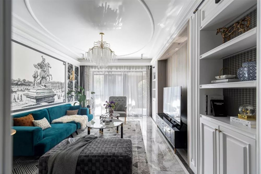 昭通市牡丹花園美式風格三居室裝修案例