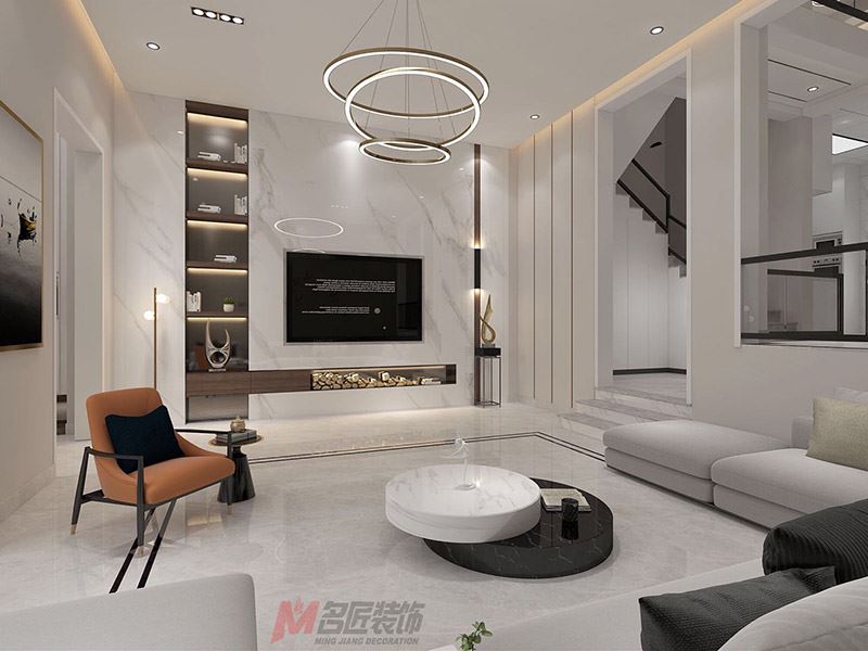 自貢市貢井區席草田居委會小區現代簡約風格別墅裝修案例