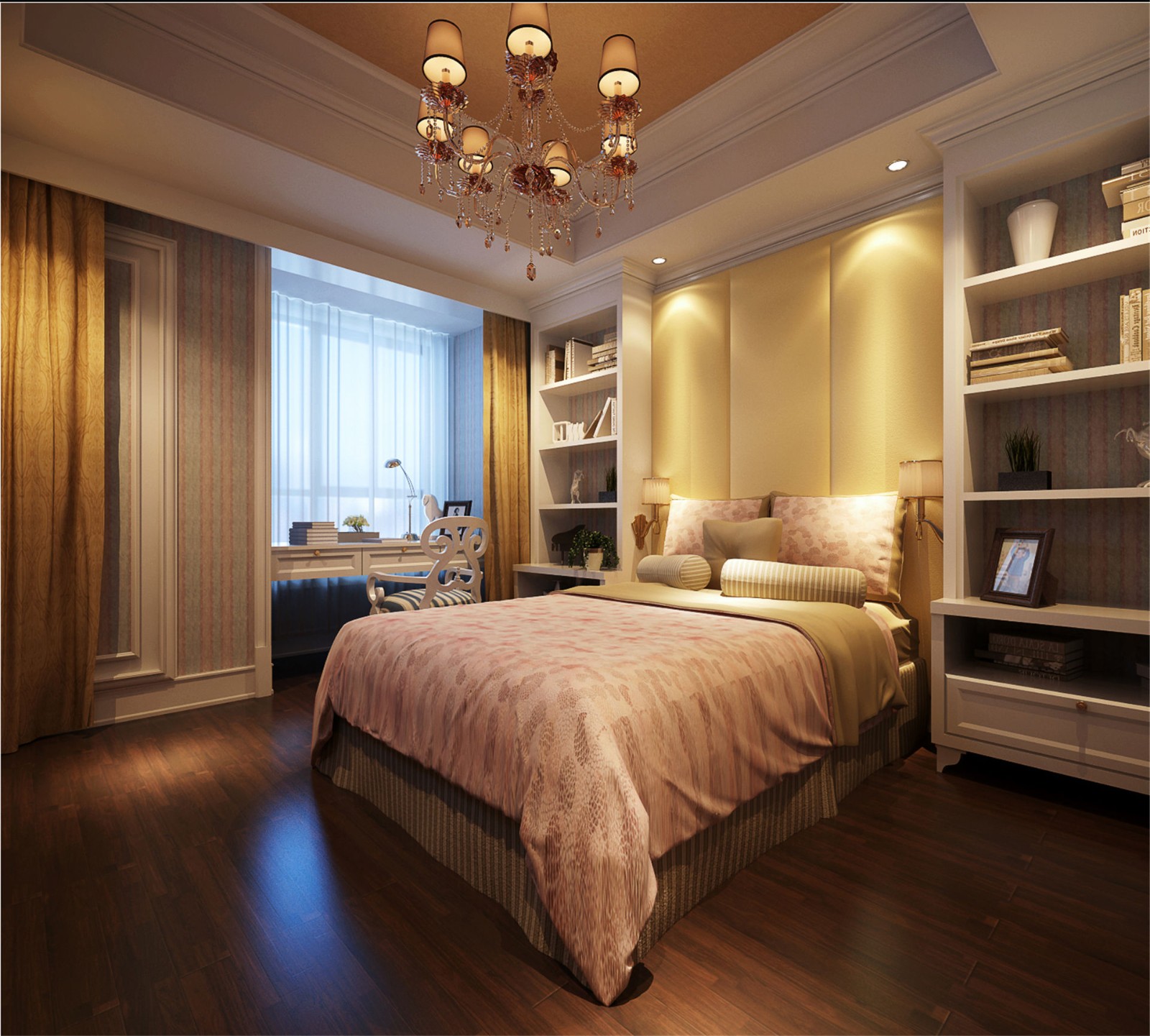 裝修案例歐式復古風格室內裝修效果圖-女兒房 裝修案例歐式復古風格室內裝修效果圖-女兒房