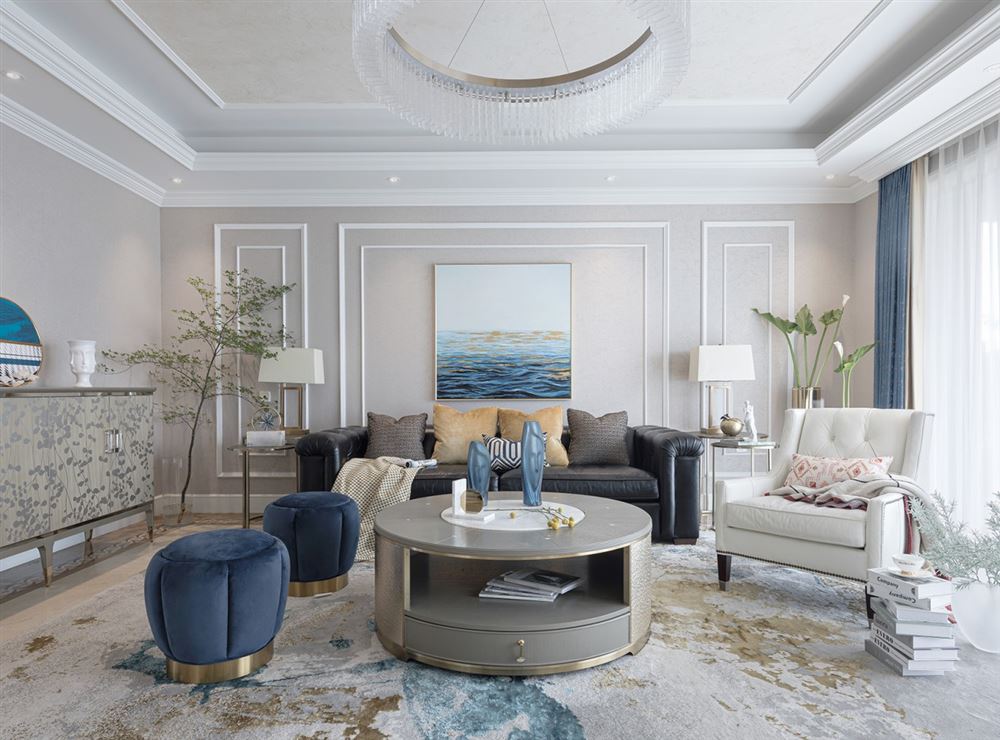 自貢市貢井青杠林廣廈苑輕奢風(fēng)格四居室裝修案例