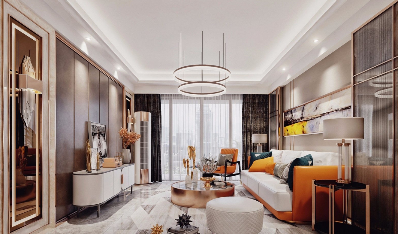 日照市阿掖山花園現代風格三居室裝修案例