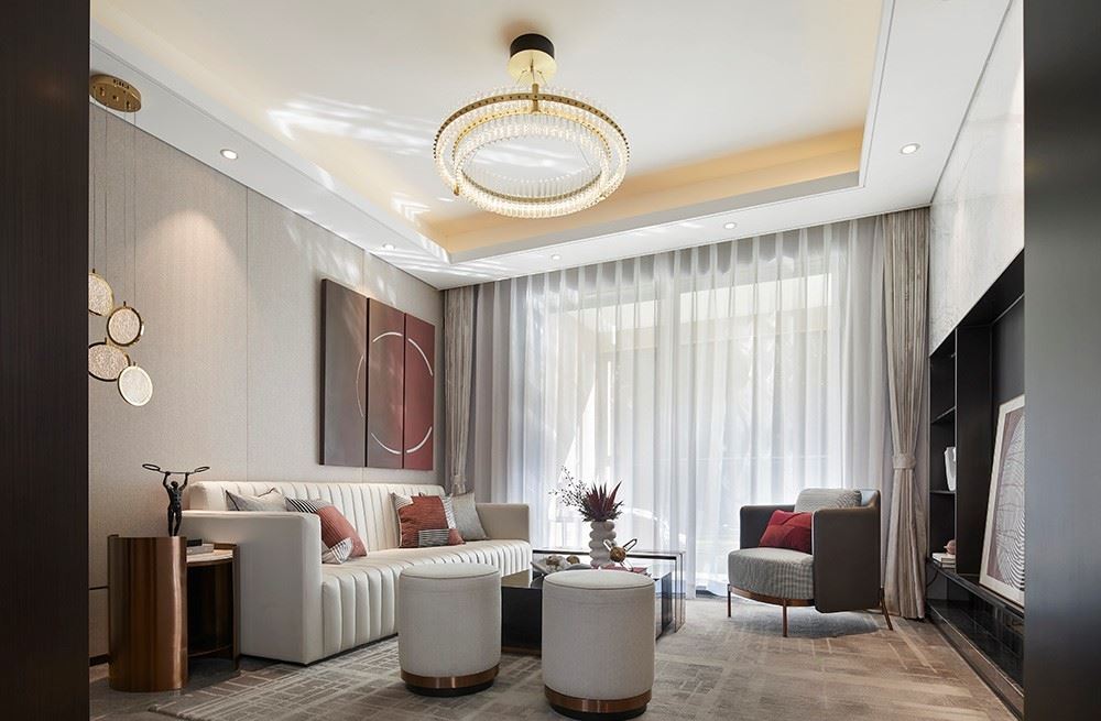 江門市彩虹花園輕奢風(fēng)格三居室裝修案例