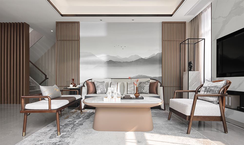 深圳市卓越閩泰&middot;云奕府新中式風(fēng)格三居室裝修案例