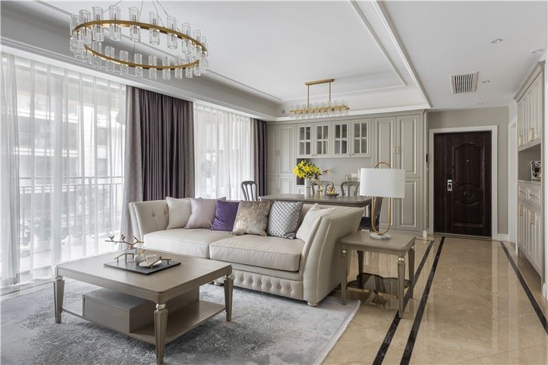 江門市白石路住宅樓美式風格三居室裝修案例