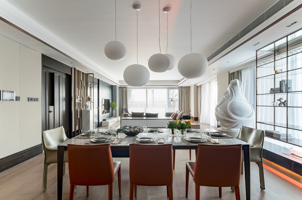 港式輕奢風格家裝設計室內裝修效果圖-餐廳 港式輕奢風格家裝設計室內裝修效果圖-餐廳