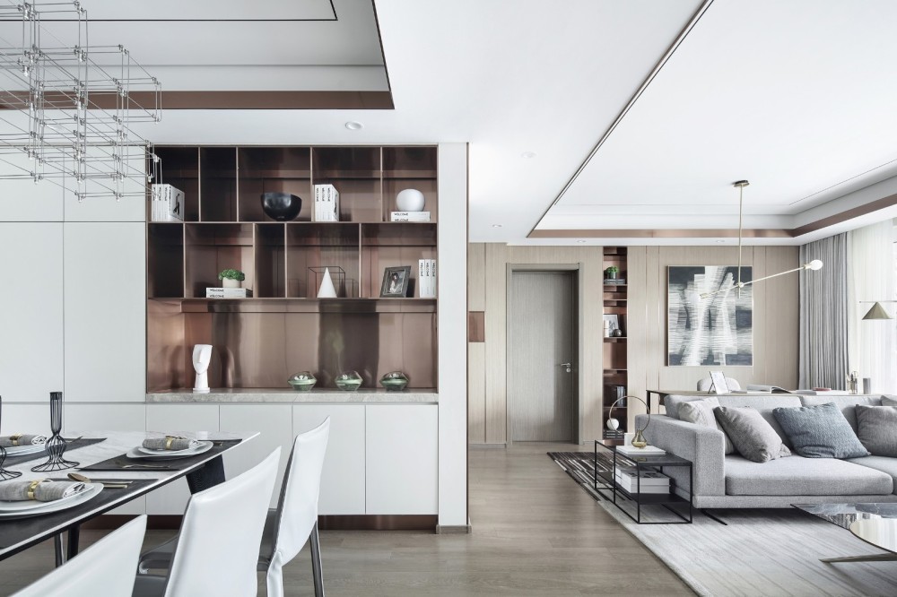 現代輕奢風格室內設計家裝案例-客餐廳 現代輕奢風格室內設計家裝案例-客餐廳