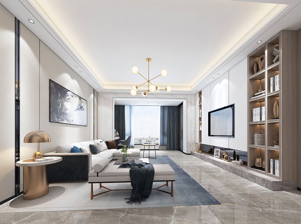 佛山市恒大&middot;酈湖城輕奢風格四居室裝修案例