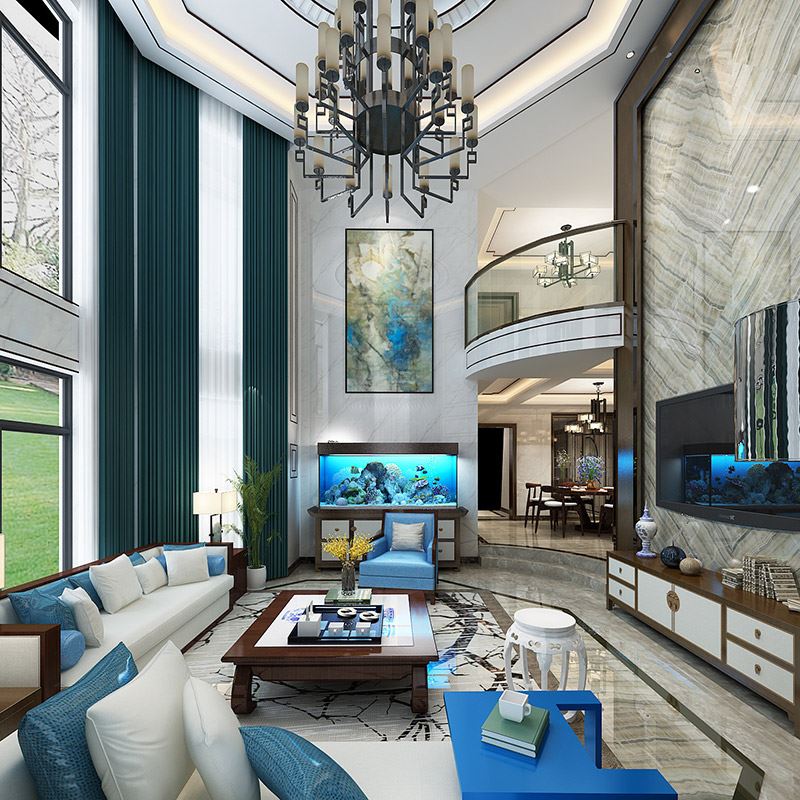 佛山市招商城市主場新中式風(fēng)格別墅裝修案例