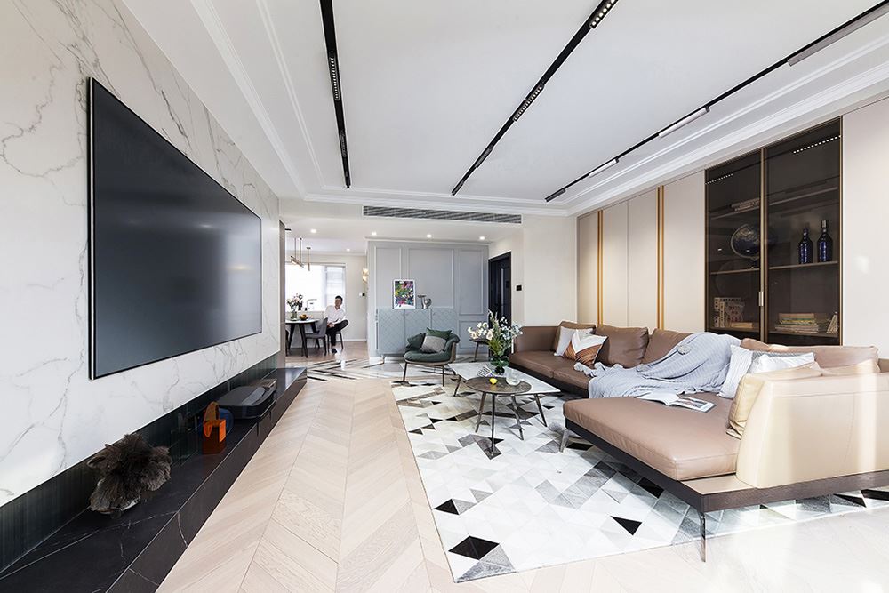 青島市魯商藍岸麗舍輕奢風格三居室裝修案例