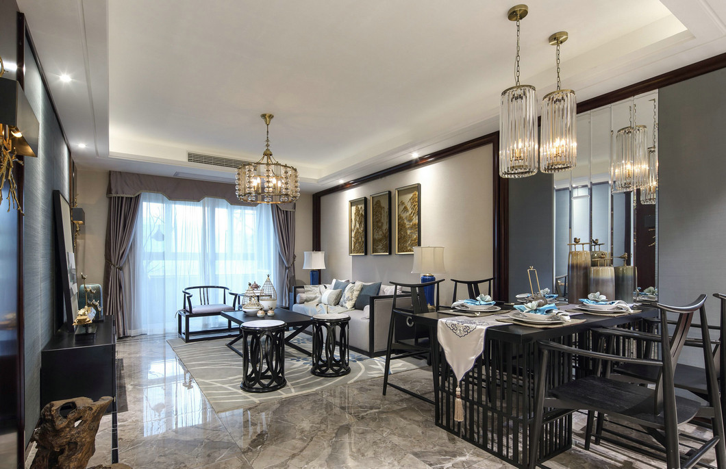 新中式風(fēng)格室內(nèi)設(shè)計家裝案例-客餐廳 新中式風(fēng)格室內(nèi)設(shè)計家裝案例-客餐廳