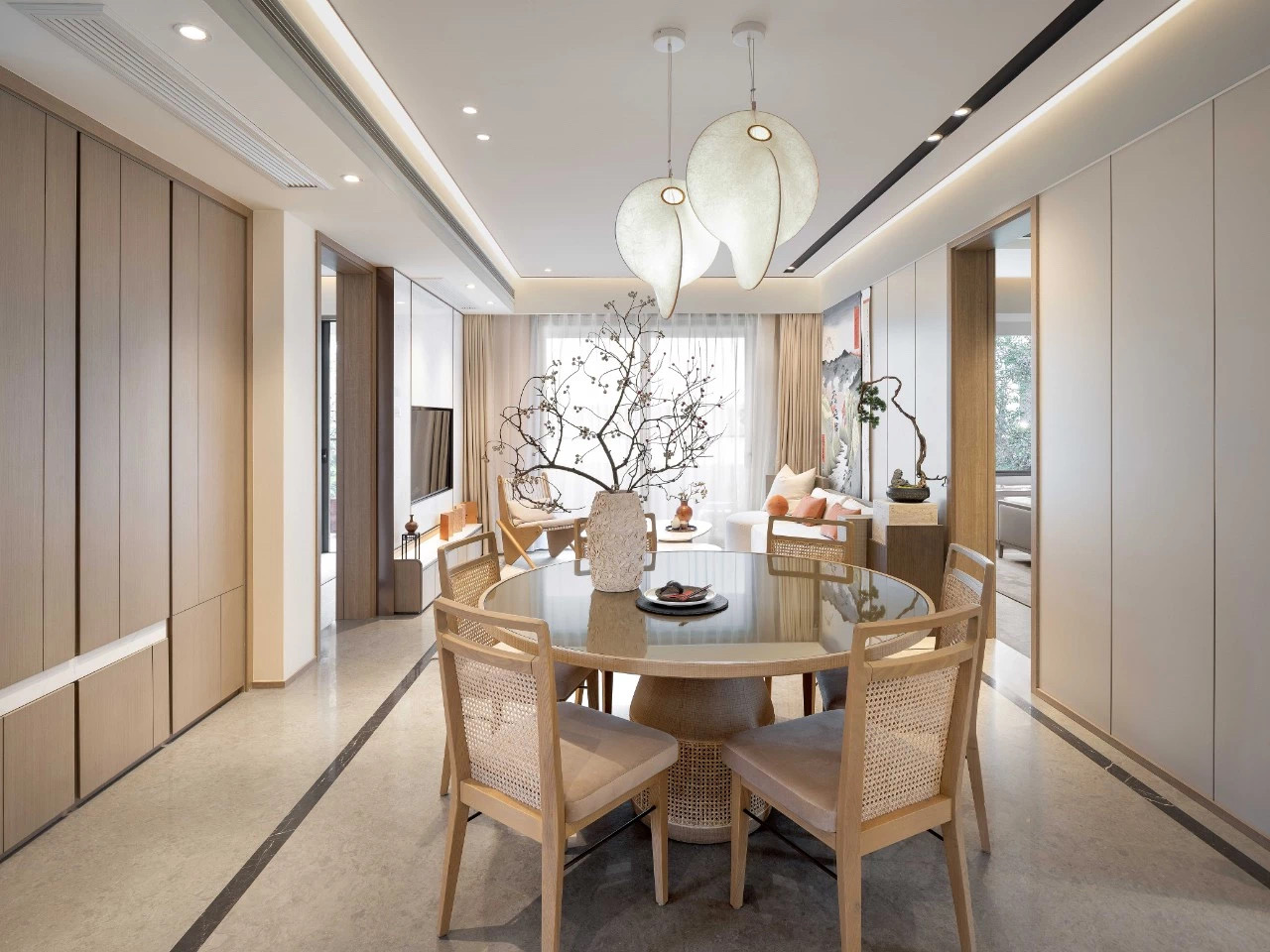 日式原木風(fēng)格室內(nèi)家裝案例效果圖-餐廳 日式原木風(fēng)格室內(nèi)家裝案例效果圖-餐廳