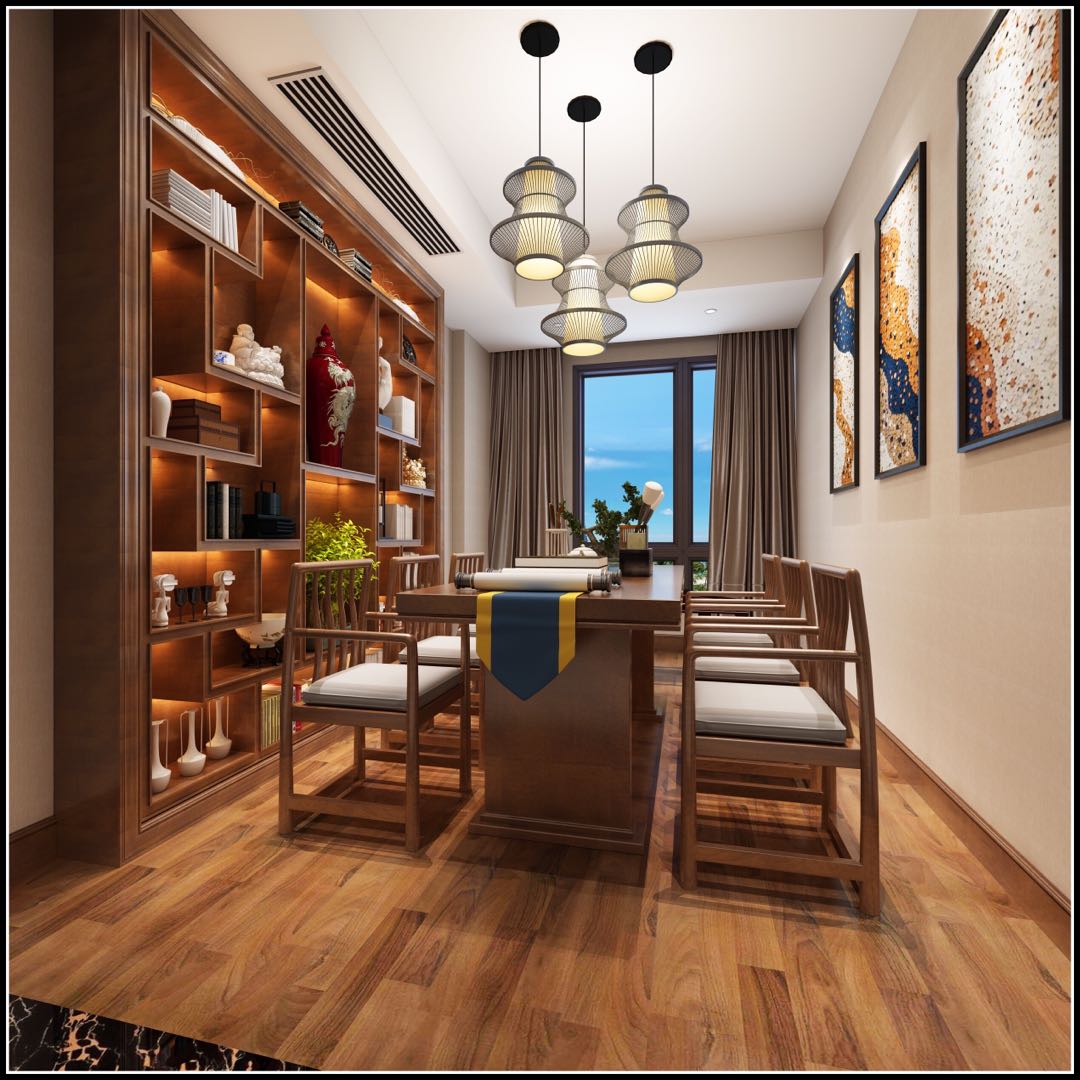 裝修公司新中式風格室內裝修效果圖-書房 裝修公司新中式風格室內裝修效果圖-書房