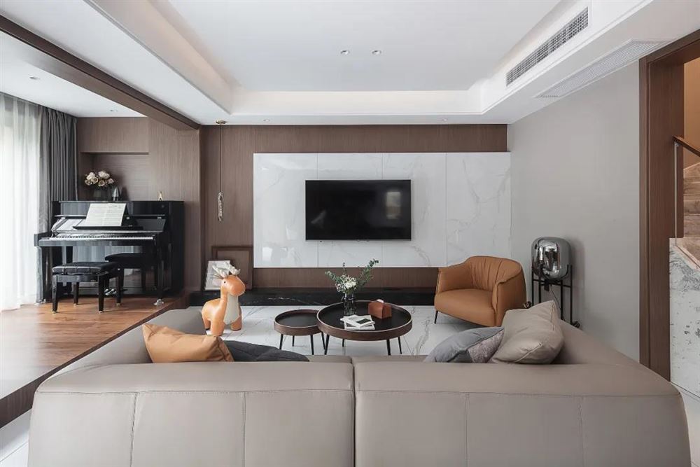 江門市江海怡景灣現代簡約風格三居室裝修案例