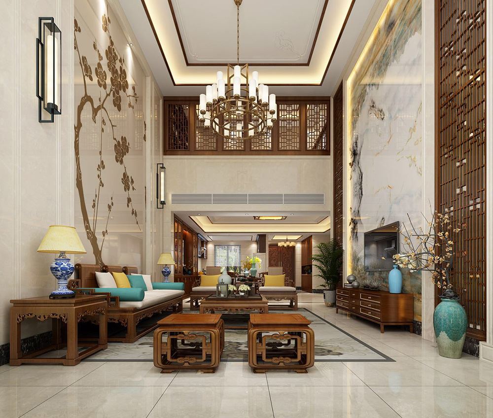 佛山市綠城桂語映月新中式風(fēng)格別墅裝修案例