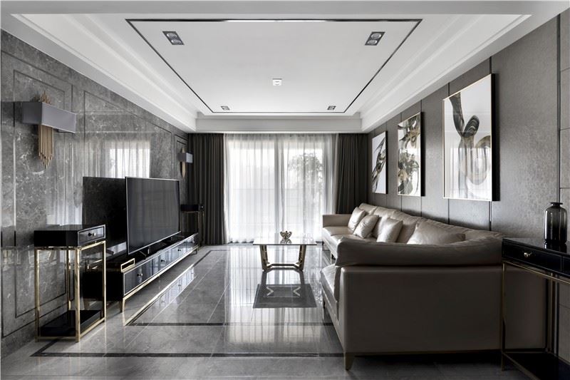 佛山市保利中央公園輕奢風格四居室裝修案例