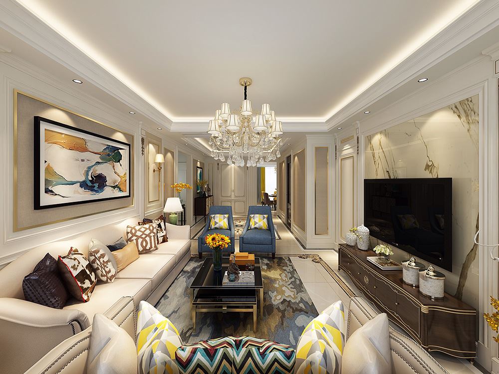 連云港市東成山莊歐式風(fēng)格三居室裝修案例