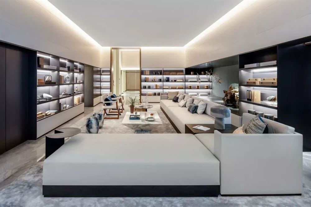 江門市白石路住宅樓新中式風格四居室裝修案例